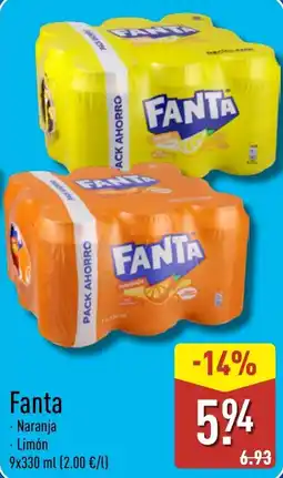 ALDI Fanta Naranja Limón oferta