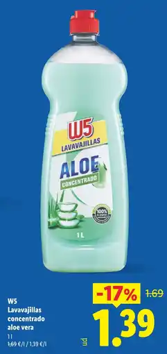 Lidl W5 lavavajillas concentrado aloe vera oferta