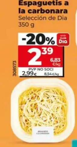 Dia Espaguetis a la carbonara oferta