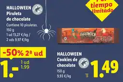 Lidl Halloween piruleta de chocolate oferta