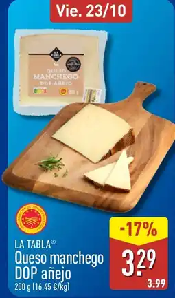 ALDI La tabla queso manchego dop añejo oferta