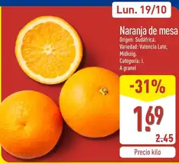 ALDI Naranja de mesa oferta