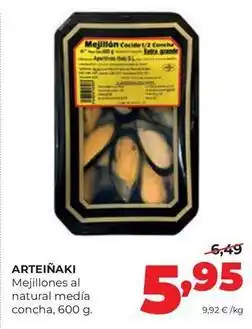 Alimerka Arteiñaki - mejillones al natural media concha oferta