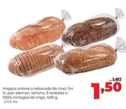 Alimerka Hogaza entera o rebanada de maiz oferta