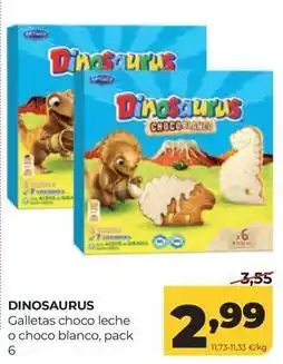 Alimerka Dinosaurios - dinosaurus galletas choco leche o choco blanco oferta