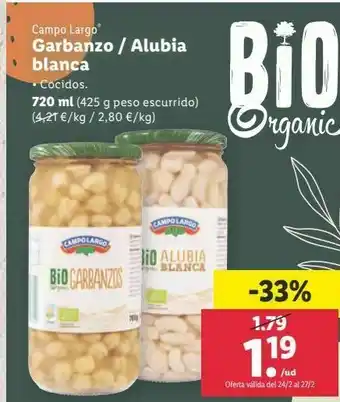 Lidl Legumbres cocidas campo largo oferta