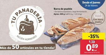 Lidl Pan de pueblo oferta