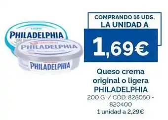 Philadelphia - queso crema original o ligera