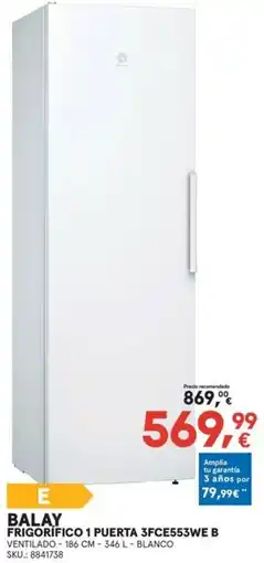 Worten Balay frigorífico 1 puerta 3fce553we b oferta