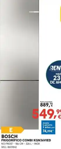 Worten Bosch frigorífico combi kgn36vied oferta