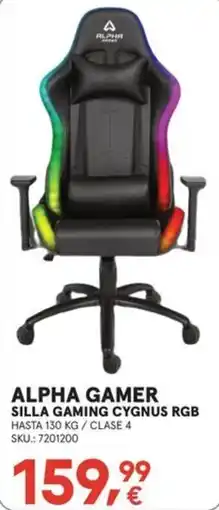 Worten Alpha Gamer silla gaming cygnus rgb oferta