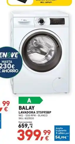 Worten Balay lavadora 3ts993bp oferta