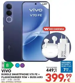 Worten Vivo bundle smartphone v70 fe + flashcharger 90w + buds air3 oferta