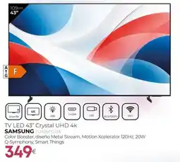 Tien 21 Samsung tv led 43" crystal uhd 4k tu43m72ha oferta
