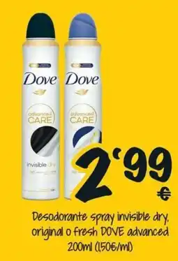 Cash Fresh Dove desodorante spray invisible dry oferta