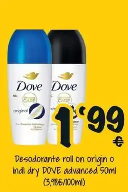 Cash Fresh Dove desodorante roll on origin o indi dry oferta