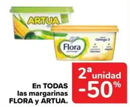 Carrefour En todas las margarinas flora y artua. oferta
