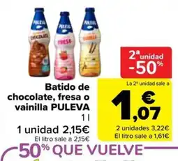 Carrefour Puleva batido de chocolate fresa o vainilla oferta