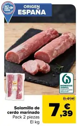 Carrefour Solomillo de cerdo marinado oferta