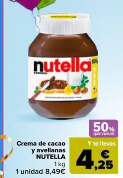 Carrefour nutella crema de cacao y avellanas oferta