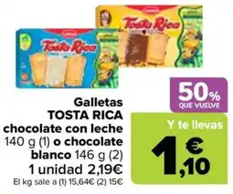 Carrefour Tosta Rica galletas chocolate con leche oferta