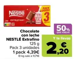 Carrefour Nestlé Chocolate con leche Extrafino oferta