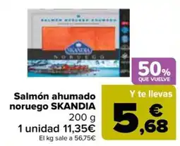 Carrefour Skandia salmón ahumado noruego oferta