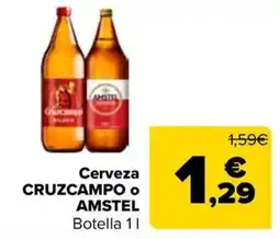 Carrefour Cerveza Cruzcampo o Amstel oferta