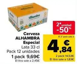 Carrefour Cerveza Alhambra Especial oferta