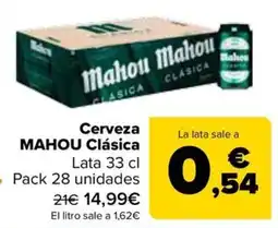 Carrefour Mahou cerveza clásica oferta
