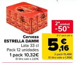 Carrefour Cerveza Estrella Damm oferta