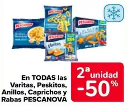Carrefour Pescanova varitas peskitos anillos caprichos rabas oferta