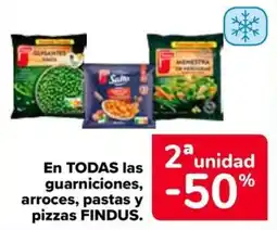 Carrefour Findus en todas las guarniciones, arroces, pastas y pizzas oferta