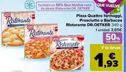 Carrefour Ristorante pizza quattro formaggi, prosciutto o barbacoa oferta