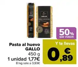 Carrefour Pasta al huevo GALLO oferta