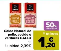 Carrefour Gallo caldo natural de pollo cocido o verduras oferta