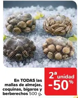 Carrefour Almejas coquinas bígaros berberechos oferta