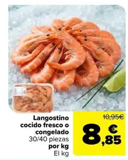 Carrefour Langostino cocido fresco o congelado oferta