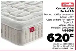Carrefour pikolin colchón cairo pocket 2.0 oferta