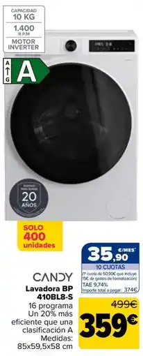 Carrefour Candy Lavadora BP 410BL8-S oferta