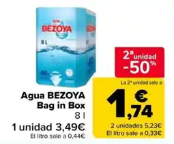 Carrefour Agua BEZOYA Bag in Box oferta