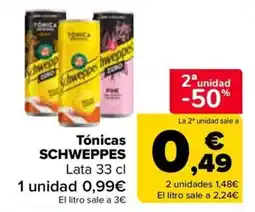 Carrefour Tónicas SCHWEPPES oferta