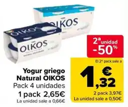 Carrefour Oikos yogur griego natural oferta
