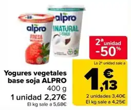 Carrefour Yogures vegetales base soja ALPRO oferta