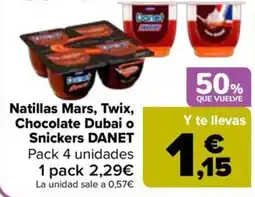 Carrefour Danet natillas mars twix chocolate dubai o snickers oferta