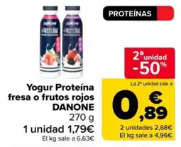 Carrefour Danone yogur proteína fresa o frutos rojos oferta