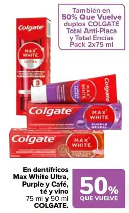 Carrefour Colgate Max White Ultra, Purple y Café, té y vino oferta