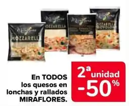 Carrefour Miraflorres quesos en lonchas y rallados oferta