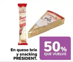 Carrefour Président queso brie y snacking oferta