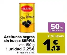 Carrefour Aceitunas negras sin hueso SERPIS oferta